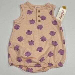3/$15 Cat & Jack – Girls’ Pink 6-9 Mnth Sleeveless Shell Print Bodysuit